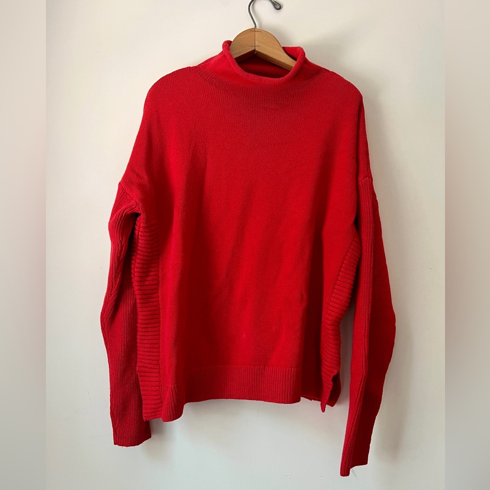 Tahari Red Mock Neck Sweater